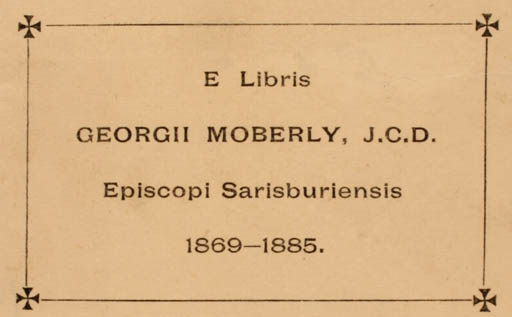 Exlibris by ? ? from Great Britain for Georgii J.C.D Moberly - Text/Writing 