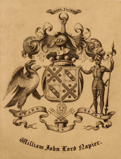 Exlibris by ? ? from Great Britain for William John Lord Napier - Heraldry Regent/royalty 