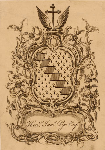 Exlibris by J Stayner from Great Britain for Henry James Esqr. Pye - Heraldry 