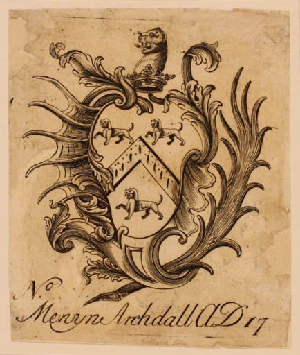 Exlibris by ? ? from Great Britain for Merwyn Archdall - Heraldry Historical Person 