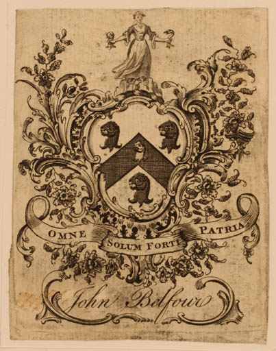 Exlibris by ? ? from Great Britain for John Belfour - Heraldry 