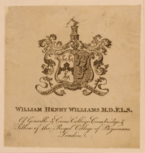 Exlibris by Th. Osborne from Great Britain for William Henry Williams - Heraldry 