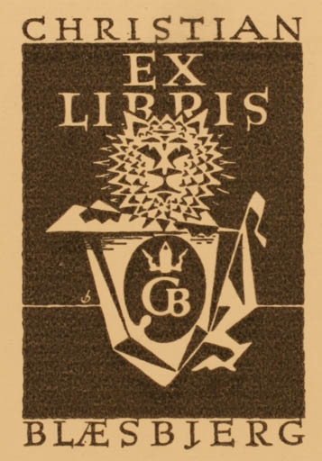 Exlibris by Christian Blæsbjerg from Denmark for Christian Blæsbjerg - Heraldry 