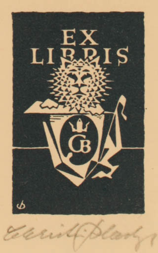 Exlibris by Christian Blæsbjerg from Denmark for Christian Blæsbjerg - Heraldry 