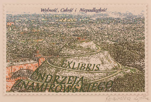 Exlibris by Agnieszka Lipska from Poland for Andrzeja Znamirowskiego - Scenery/Landscape 