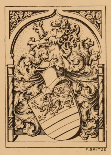 Exlibris by Friedrich Britze from Denmark for Carl Block - Heraldry 