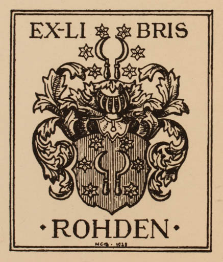 Exlibris by H. C. Bärenholdt from Denmark for ? Rohden - Heraldry 