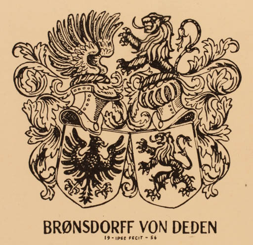 Exlibris by Erik Brønsdorff von Deden from Denmark for Erik Brønsdorff von Deden - Heraldry 