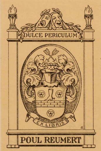 Exlibris by Hans Flygenring from Denmark for Poul Reumert - Heraldry Theater/Cirkus 