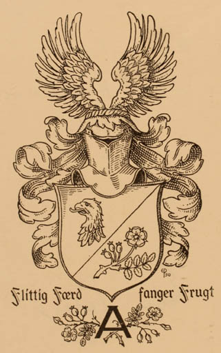 Exlibris by Edmund Peter from Denmark for Anker Andersen - Heraldry 