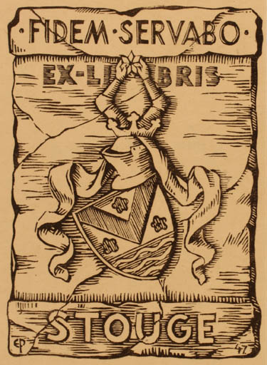 Exlibris by Edmund Peter from Denmark for ? Stouge - Heraldry 