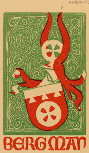 Exlibris by ? Kedja from Sweden for ? Bergman - Heraldry 