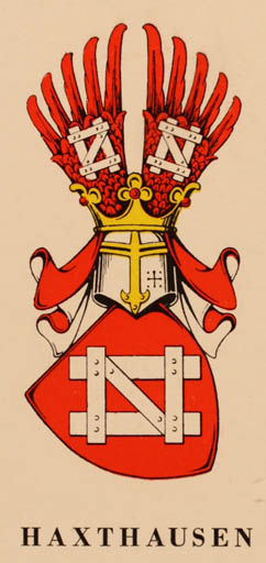 Exlibris by Jan Raneke from Sweden for ? Haxthausen - Heraldry 