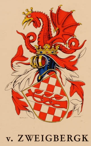 Exlibris by Jan Raneke from Sweden for V Zweigbergk - Heraldry 