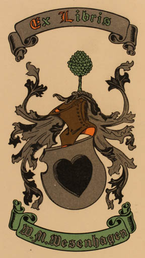 Exlibris by Jan Raneke from Sweden for W.M. Wesenhagen - Heraldry 