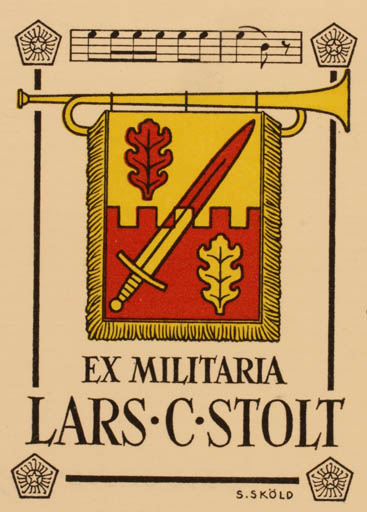 Exlibris by Sven Sköld from Sweden for Lars C. Stolt - Heraldry 