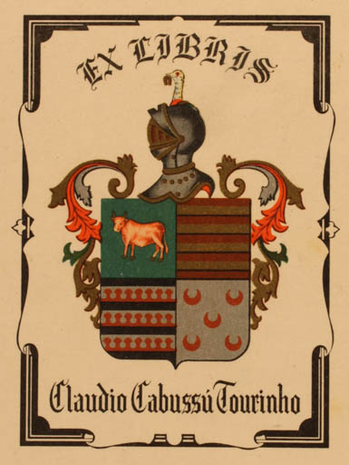 Exlibris by ? ? from Unknown for Claudio Cabussu Tourinho - Heraldry 