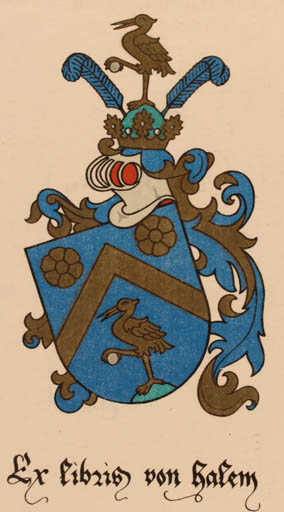 Exlibris by Zdenko G. Alexy from Czechoslovakia for Von Halem - Heraldry 