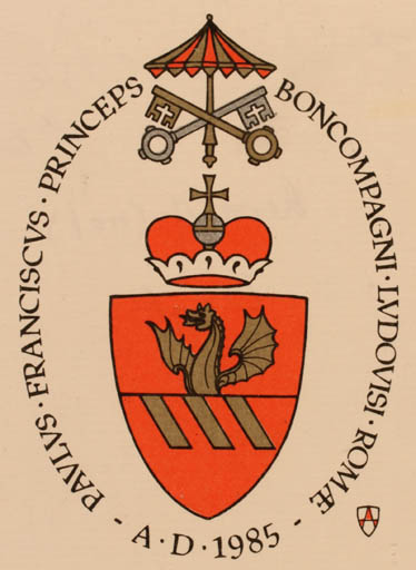 Exlibris by Zdenko G. Alexy from Czechoslovakia for Boncompagni Ludovisi - Heraldry 