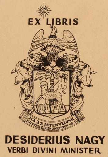 Exlibris by Dezsö Nagy from Hungary for Desiderus Nagy - Fauna Heraldry 