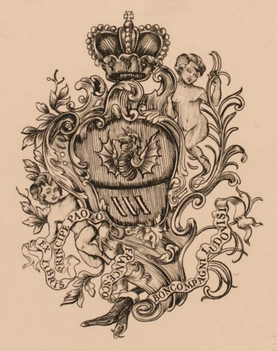 Exlibris by Sergio Corradini from Italy for Boncompagni Ludovisi - Heraldry 