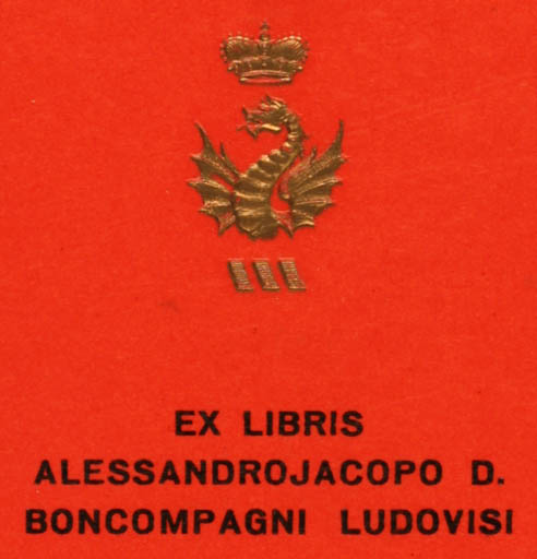 Exlibris by Sergio Corradini from Italy for Boncompagni Ludovisi - 