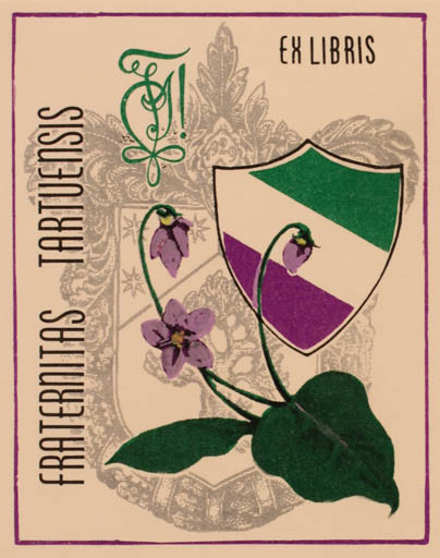 Exlibris by K Seeman from Canada for Fraternitas Tartuensis - Heraldry 