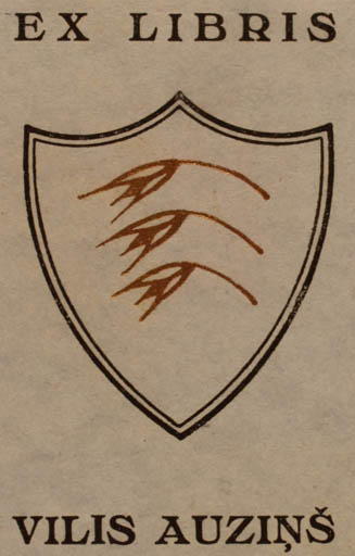 Exlibris by Vilis Auzins from Latvia for Vilis Auzins - Heraldry 