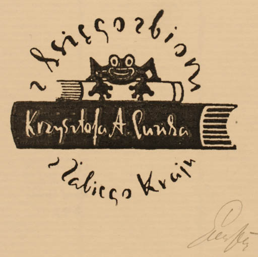 Exlibris by Jozef Golec from Poland for ? Krzystofa - Book 