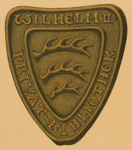 Exlibris by Fritz Endell from Germany for Wuerttemberg. Kong Wilhelm II - Heraldry Regent/royalty 