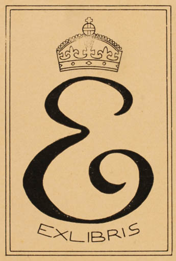 Exlibris by Helge E. Schrøder from Great Britain for Dronning Elisabeth af England - Regent/royalty 