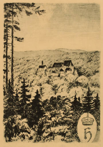 Exlibris by Paul Schwertner from Germany for ? Hermine - Castle/Palace Scenery/Landscape Regent/royalty 