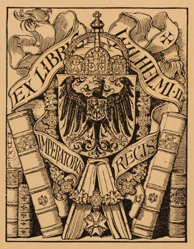 Exlibris by Emil d. J. Doepler from Germany for Kejser Wilhelm d. II - Book Heraldry Regent/royalty 