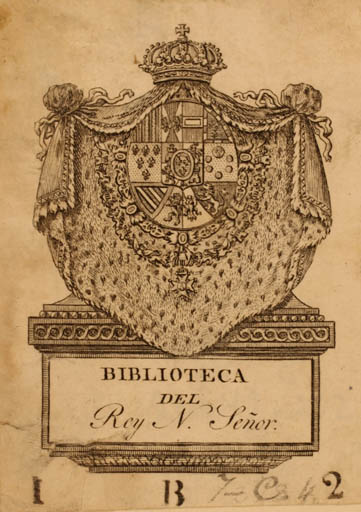 Exlibris by ? ? from Spain for ? Rey Don Fernando VII - Heraldry 