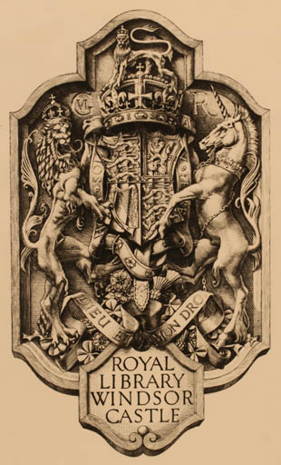 Exlibris by Stephen Gooden from Great Britain for ? Royal Library Windsor Castle - Heraldry 