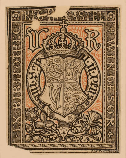 Exlibris by C.A. Ferrier from Great Britain for ? H.M. Queen Victoria - Heraldry Regent/royalty 