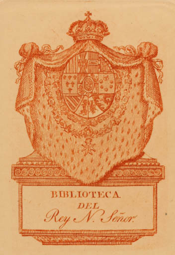 Exlibris by ? ? from Spain for Rey N Senor - Heraldry 