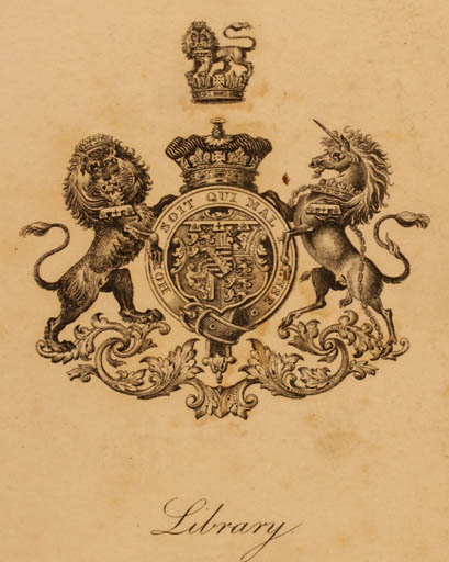 Exlibris by ? ? from Great Britain for King of England George III - Heraldry Regent/royalty 