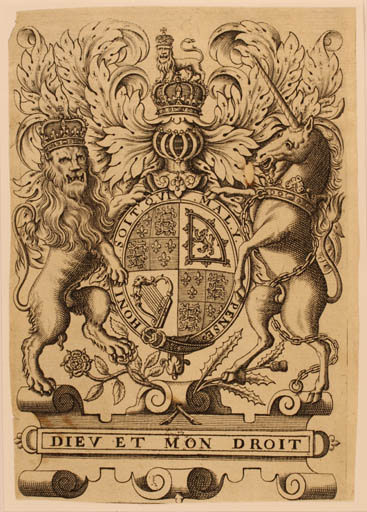 Exlibris by ? ? from Great Britain for King of Scottland Charles II - Heraldry Regent/royalty 