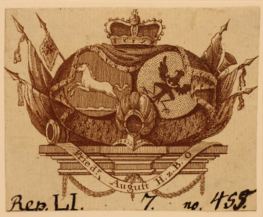 Exlibris by ? ? from Germany for ? Hertug Frederich August zu Braunschweig- Oels - Heraldry Regent/royalty 