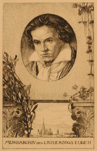 Exlibris by Alfred Cossmann from Austria for Erzherzog Eugen - Portrait 