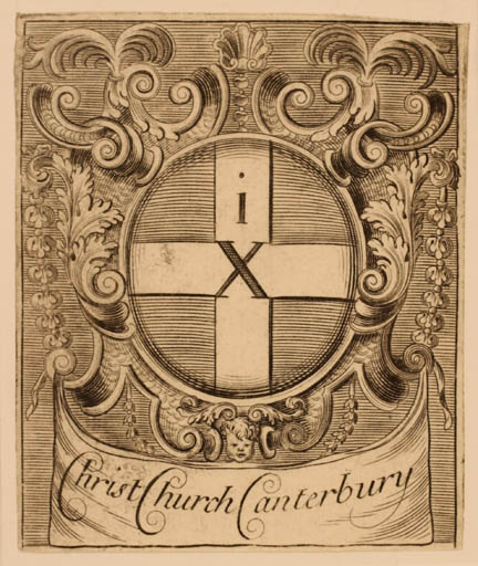 Exlibris by ? ? from Great Britain for England Christ Church Canterbury - Heraldry 