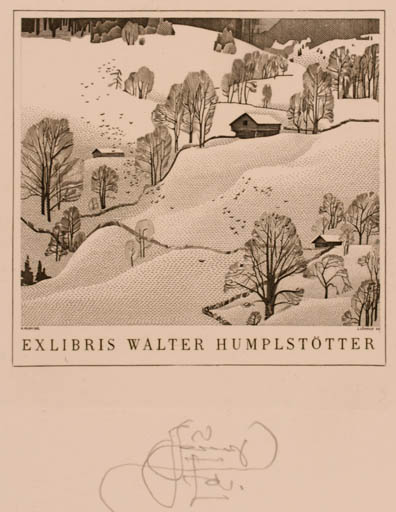 Exlibris by Lembit Löhmus from Estonia for Walter Humplstötter - Scenery/Landscape 