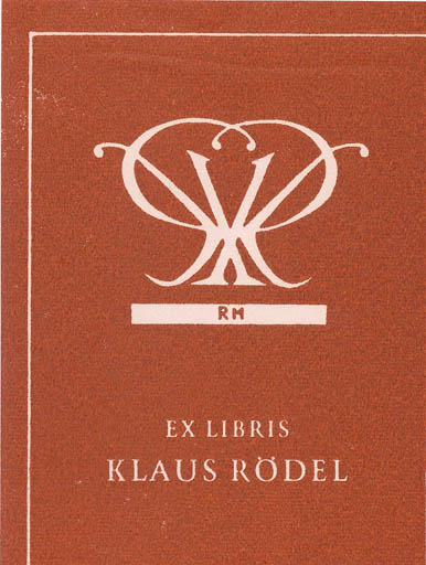 Exlibris by Reinholdt Madsen from Denmark for Klaus Rödel - Text/Writing 