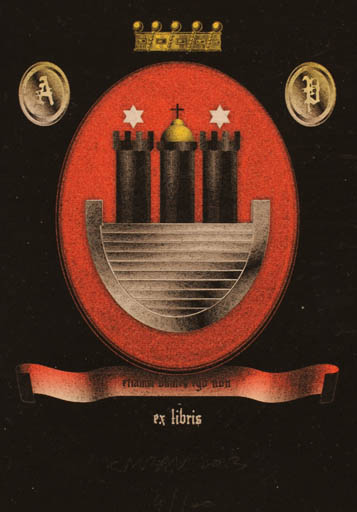 Exlibris by Krzysztof Marek Bak from Poland for Anke Polenz - Heraldry 