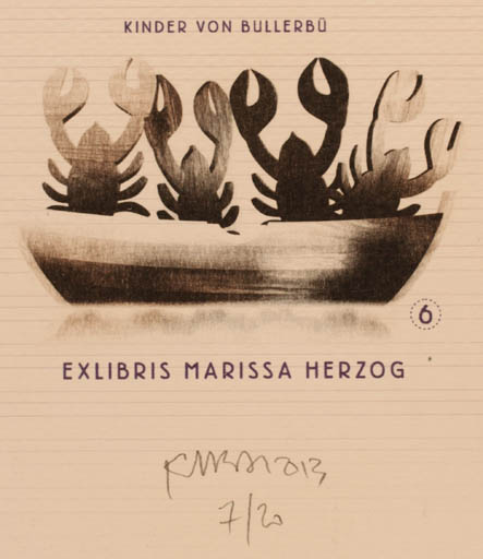 Exlibris by Krzysztof Marek Bak from Poland for Marissa Herzog - 