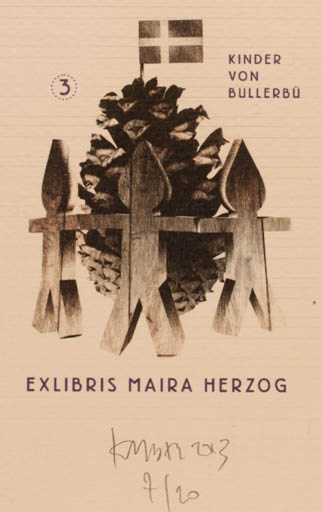 Exlibris by Krzysztof Marek Bak from Poland for Maira Herzog - 