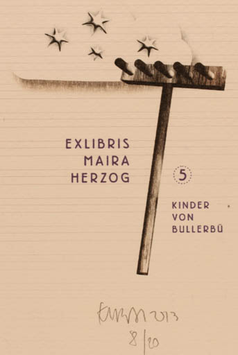 Exlibris by Krzysztof Marek Bak from Poland for Maira Herzog - 