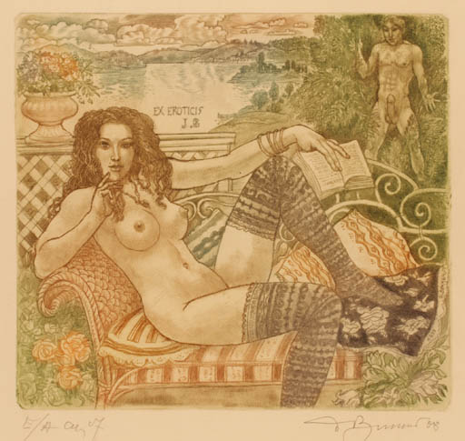 Exlibris by David Bekker from Ukraine for ? J.B. - Erotica 