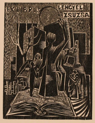 Exlibris by Gyula Kovacs from Hungary for V. Lengyel Zsuzsa - Book 